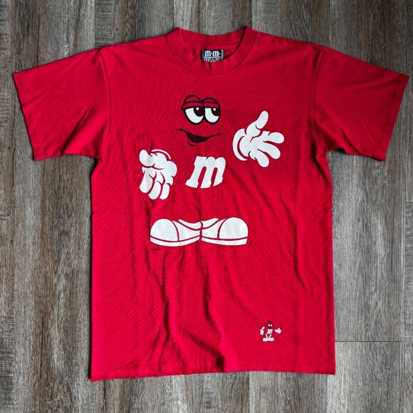Vintage 90s M&Ms Red T-Shirt 1997 - size Large - Picture 1 of 7